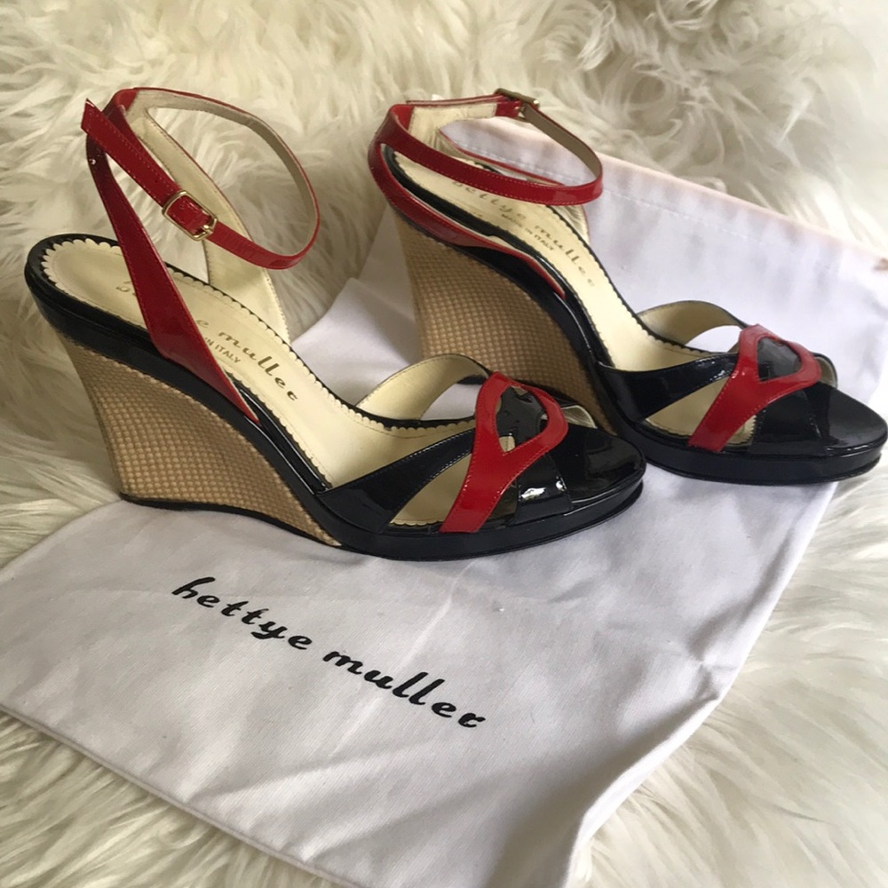 Patent Italian Leather Wedge Sandal